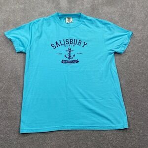 Salisbury Beach Nautica T Shirt Adult Size Medium Bright Blue